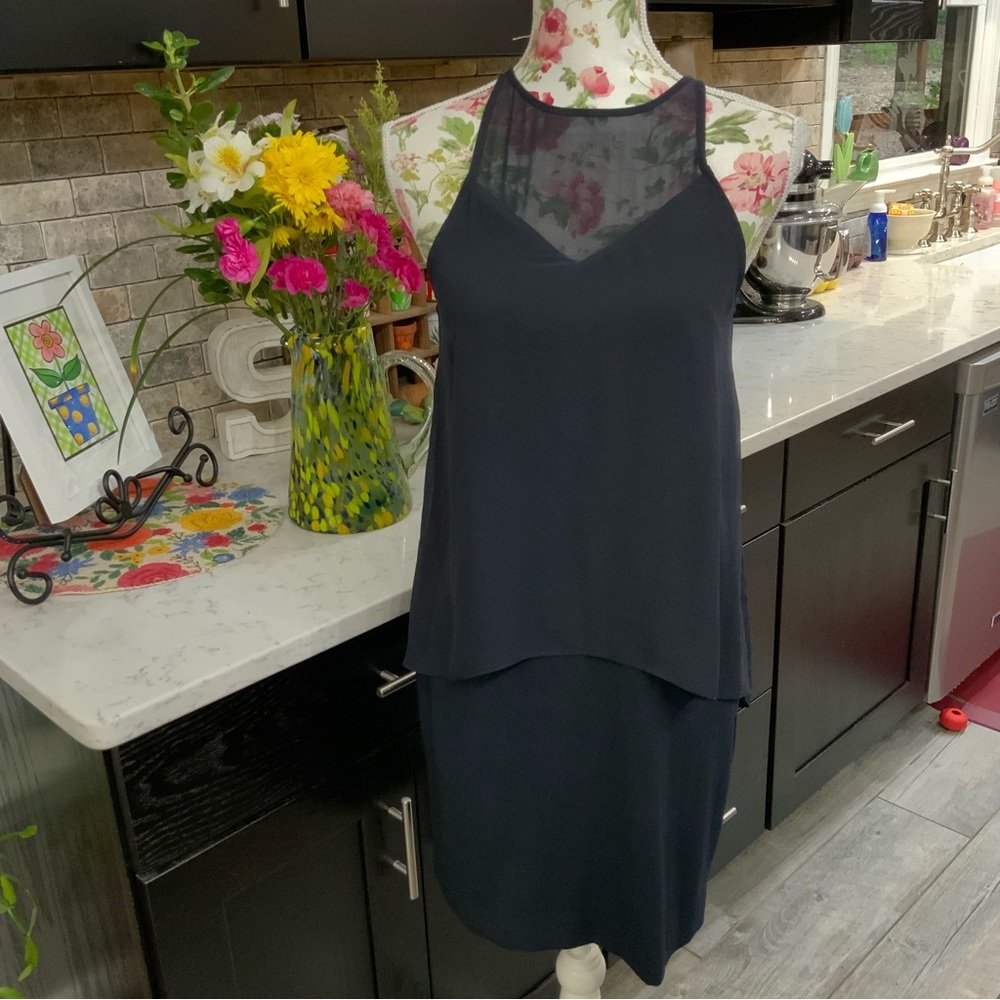 H&M Black Slip Dress Tiered Sleeveless Event Special Ocassion Back Zip 
Size 4